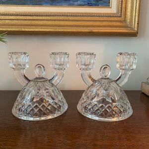 Vintage Imperial Glass Double Arm Candlesticks